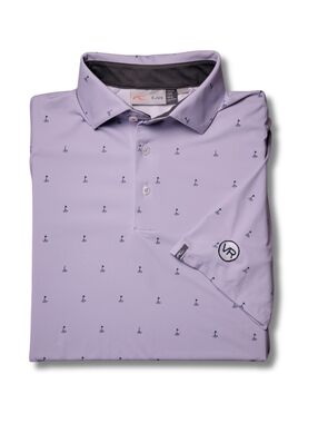 Kjus Lavender Purple Golf Flag Performance Polo Shirt VR Logo S